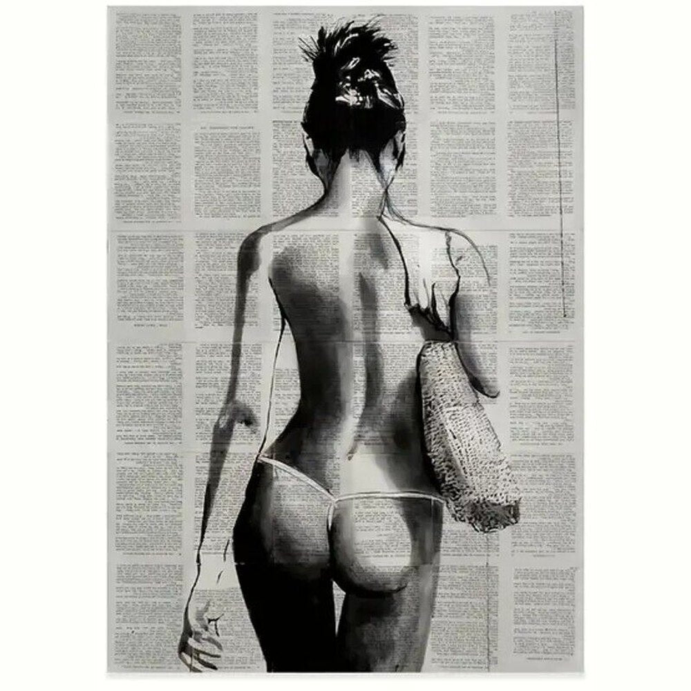 Modern Art Nude Woman Newspaper Print 15.7" x 23.6" Stunning! Home & Garden:Home Décor:Posters & Prints Style Your Walls